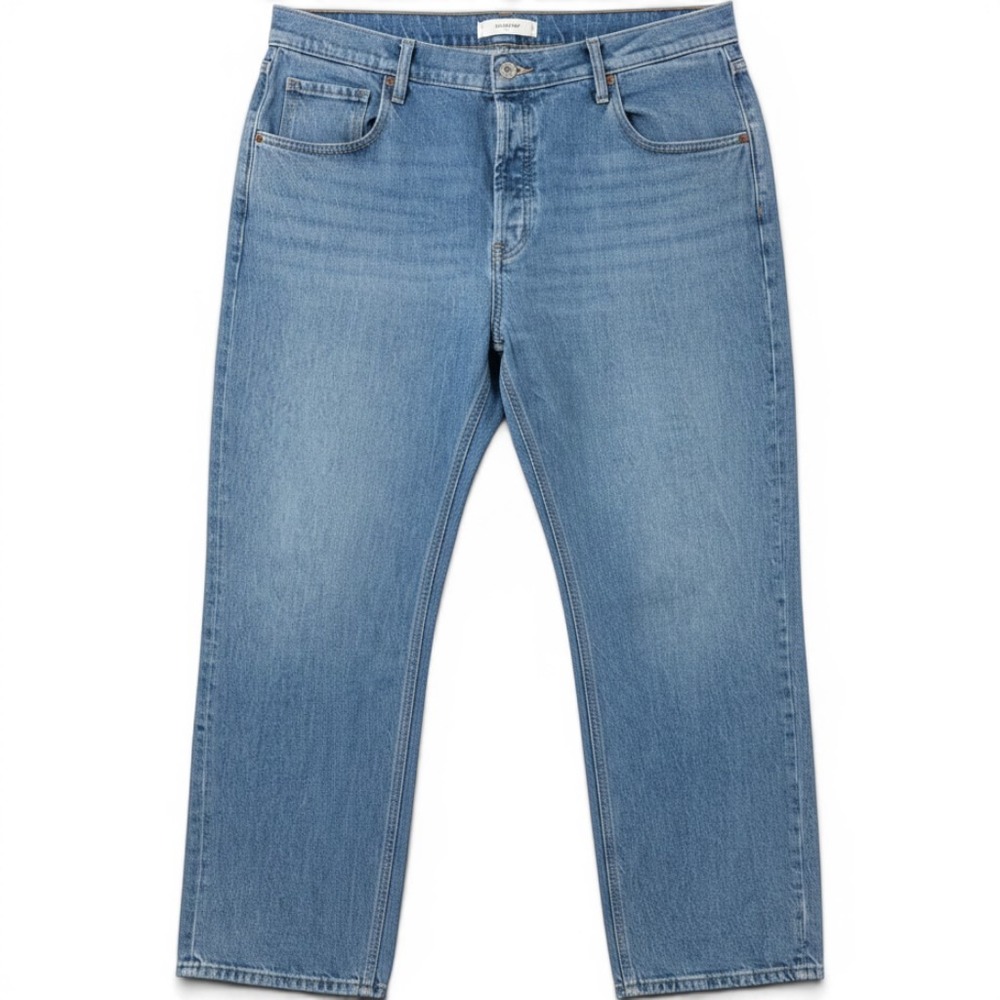 Old Navy Womens 16 The Slouchy Straight Leg Jeans Button Flyโ Light Blue Denim